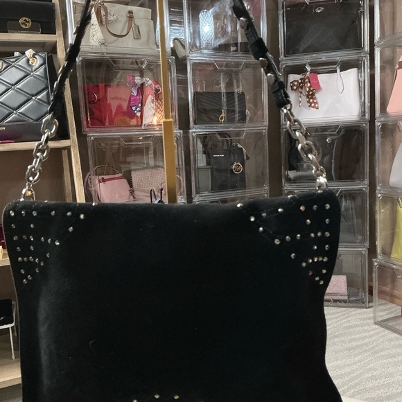 Jimmy Choo One of a Kind from the Calla Crystal-Embellished Suede Shoulder Bag - Picture 4 of 16